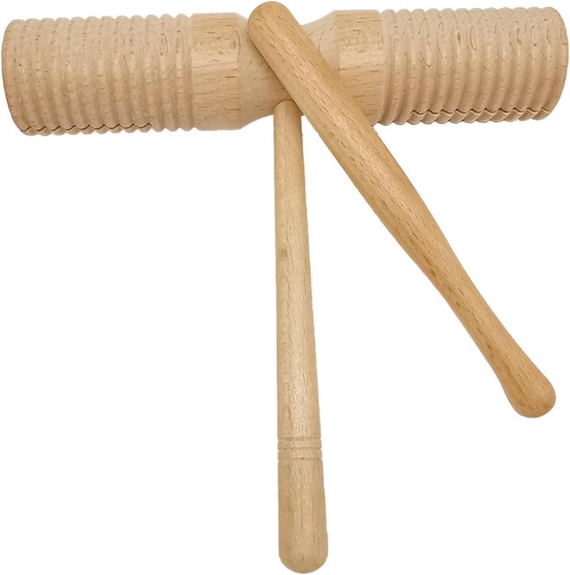 mocrcrel Latin American Music, Guiro Wood Percussion Instrument,Pine Training Musical Tone Block Rasp with Wood Scraper, Cuban Style Guiro 7 * 1.5in (1 Pcs) - Image 1